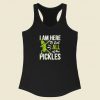 Eat All The Pickles Funny Dabbing 80s Racerback Tank Top