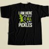 Eat All The Pickles Funny Dabbing 80s Retro T Shirt Style