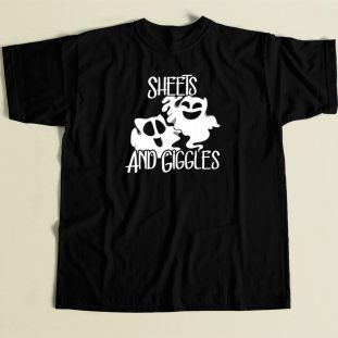 Ghost Sheets Giggles Pun Funny 80s T Shirt Style