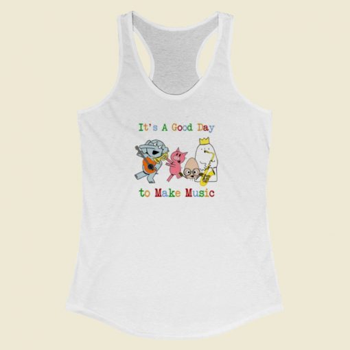Its A Good Day To Make Music 80s Racerback Tank Top