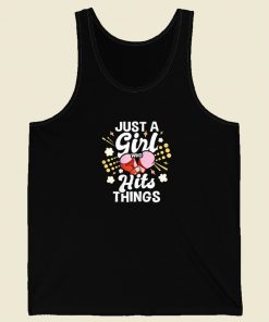 Just A Girl Who Hits Things 80s Retro Tank Top
