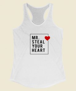 Mr Steal Your Heart Valentine 80s Racerback Tank Top