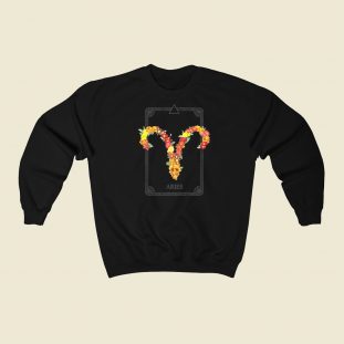 Floral Zodiac Sign Aries 80s Sweatshirts Style
