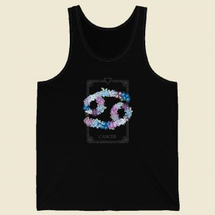 Floral Zodiac Sign Cancer 80s Tank Top
