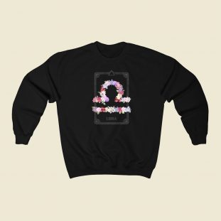 Floral Zodiac Sign Libra 80s Sweatshirts Style