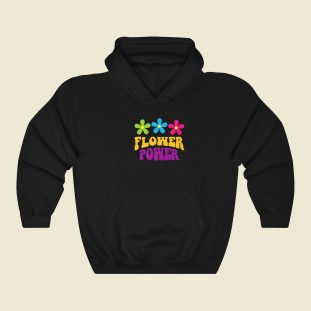 Flower Power Colorfully 80s Hoodie Style