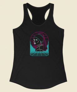 Girl With A Neon Earring 80s Racerback Tank Top