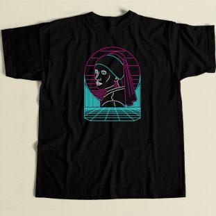 Girl With A Neon Earring 80s T Shirt Style