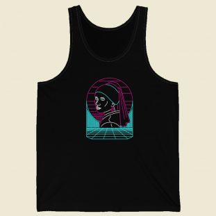 Girl With A Neon Earring 80s Tank Top