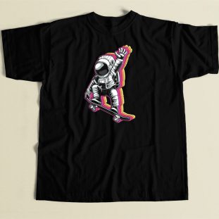 Glitch Skater Astronaut 80s T Shirt Style