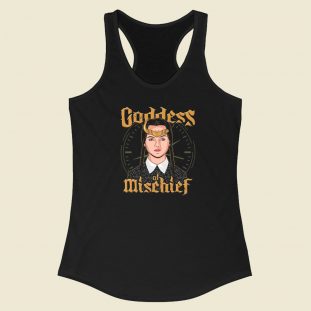 Goddess Of Mischief Graphic 80s Racerback Tank Top