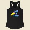 Love Is Cheesy Funny 80s Racerback Tank Top