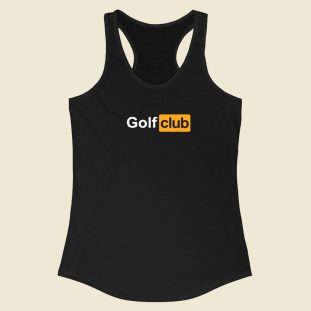 Funny Golf Club Logo Racerback Tank Top