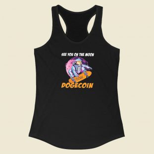 See You On The Moon Dogecoin Racerback Tank Top