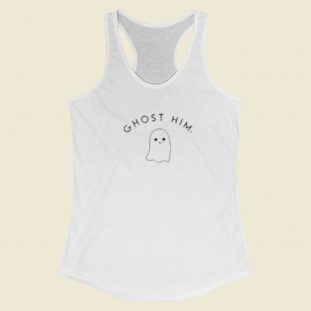 Funny Ghost Him Racerback Tank Top On Sale