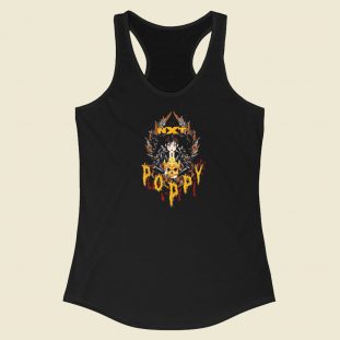 Poppy And Triple H Gold Skull Nxt Racerback Tank Top