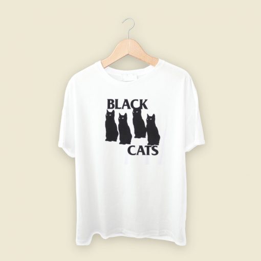 Black Four Cats T Shirt Style